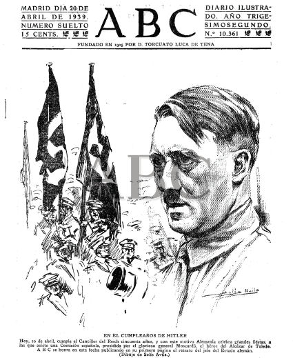 Primera página de ABC del 20 de abril de 1939.