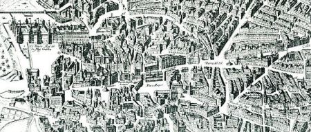 Detalle del plano de Madrid de 1622-1632 atribuido a Witt y Marcelli.