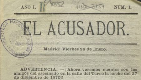 El Acusador (Madrid, 1873), uno de los títulos incorporados.