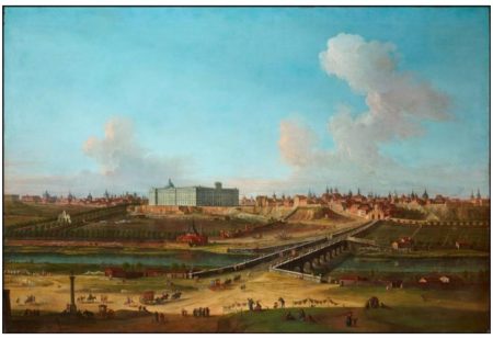 Vista del Palacio Real de Madrid desde la orilla del río Manzanares, por Antonio Joli (1755).