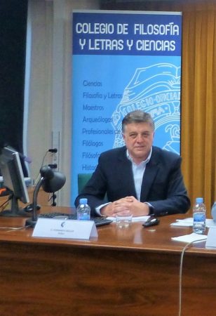 Antonio Morales Benítez, en el acto celebrado en el Colegio de Doctores y Licenciados de Madrid.