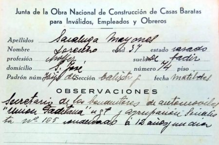 Documento sobre uno de los empleados municipales depurados.