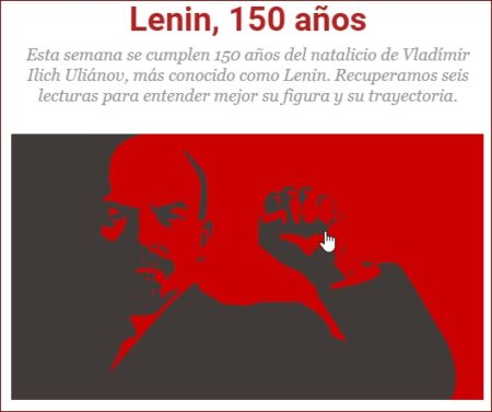 Anuncio del 150 aniversario de Lenin.