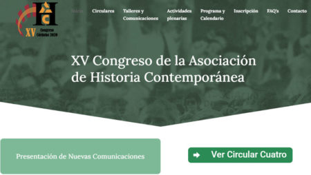 Captura de la web del Congreso de la Asociación de Historia Contemporánea.