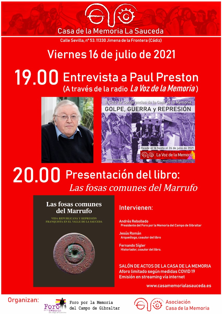 Entrevista a Paul Preston y presentación del libro <i>Las fosas comunes del Marrufo</i>