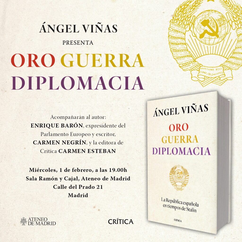 Ángel Viñas presenta su nuevo libro, Oro, guerra, diplomacia