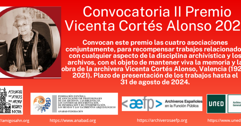 Convocado el II Premio Vicenta Cortés Alonso sobre archivística y archivos