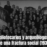 AHN, SECRETARÍA,672,N.56. Asistentes al II Congreso Internacional de Bibliotecas y Bibliografía, Madrid, 1935. Imagen del catálogo de la exposición Sic vos non vobis. 150 años de archiveros y bibliotecarios (BNE, 2008-2009).